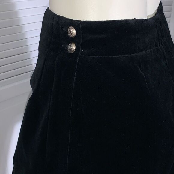 Ruff Hewn Black Velvet Mini A Line Wrap Skirt Size 12 - Picture 6 of 13